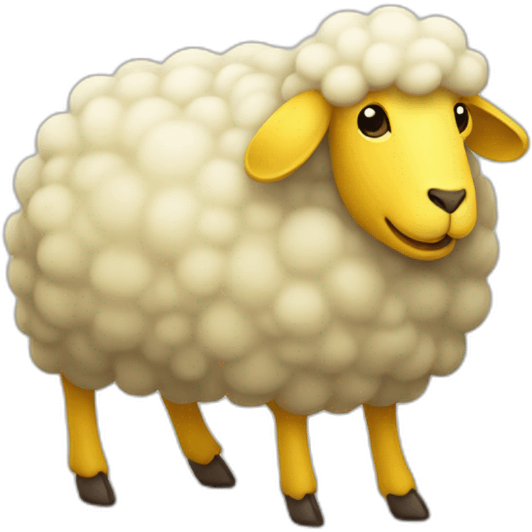 Yellow happy sheep emoji