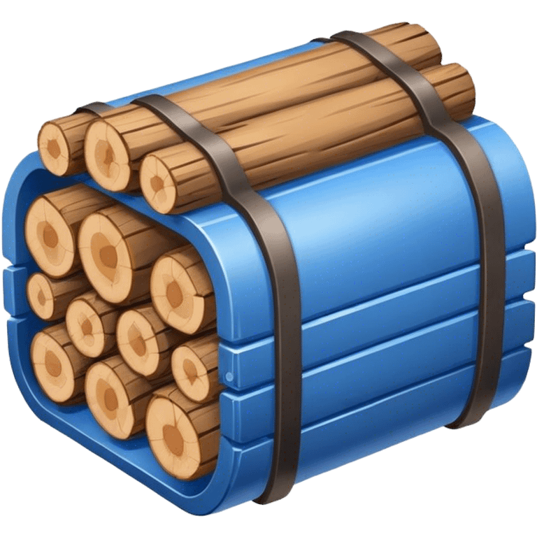 Create logo for log storage database. It must be primarily in blue color. emoji