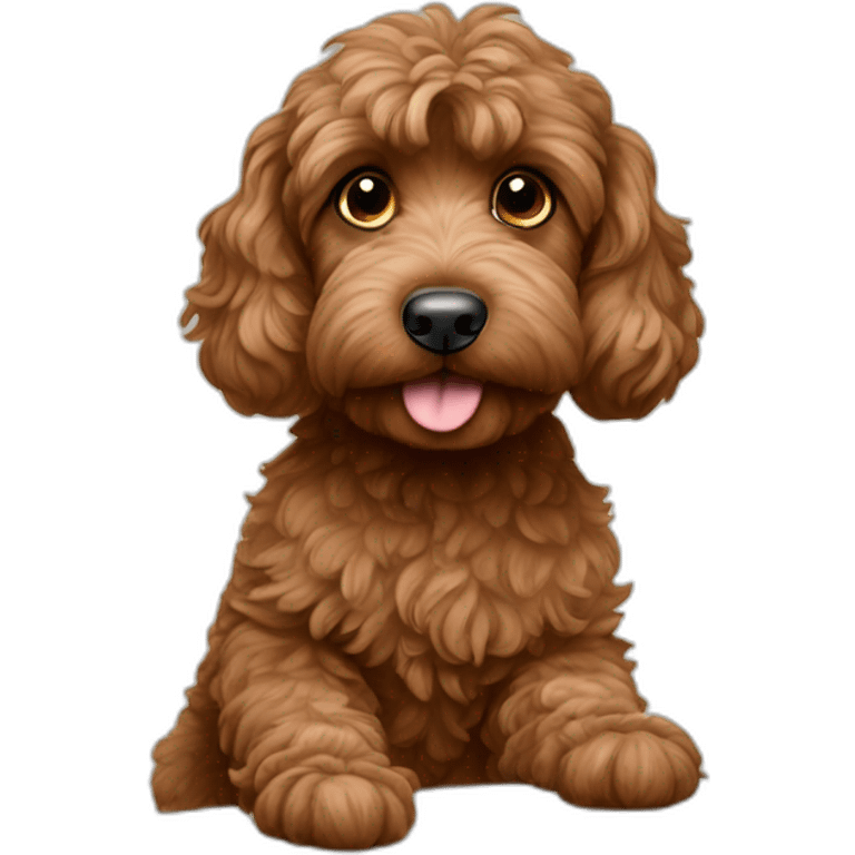 Brown Cockapoo writing in notebook emoji