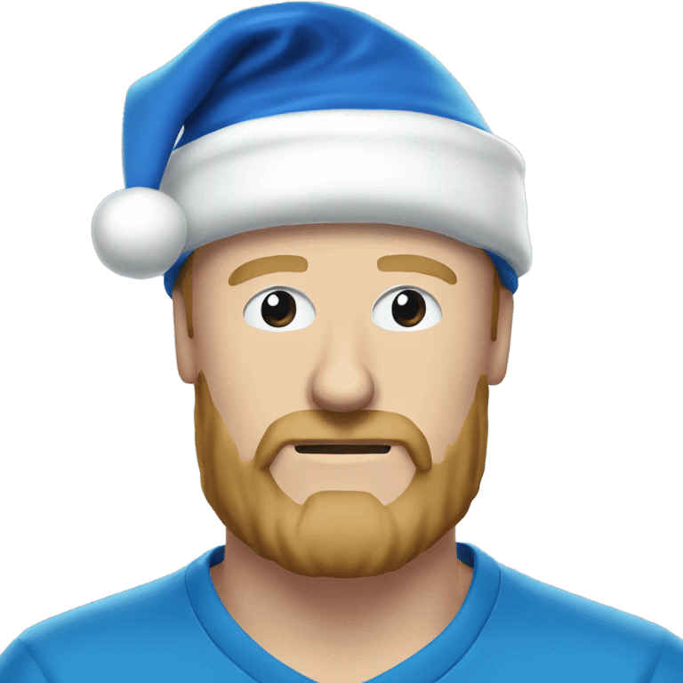 Sean Dyche wearing blue Santa hat emoji