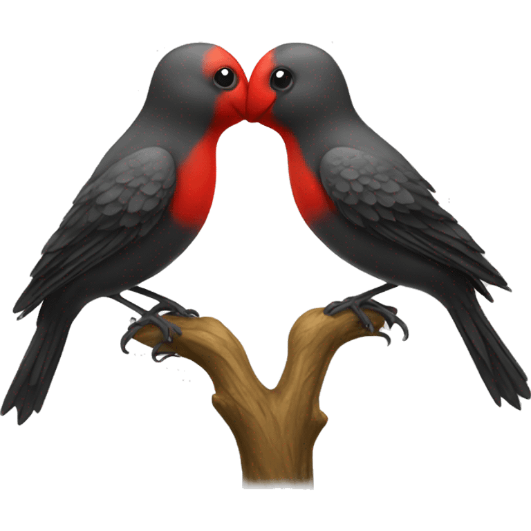 Kissing birds emoji