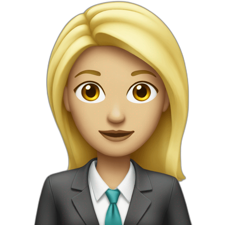 blonde woman dressed as dude businesswoman emoji