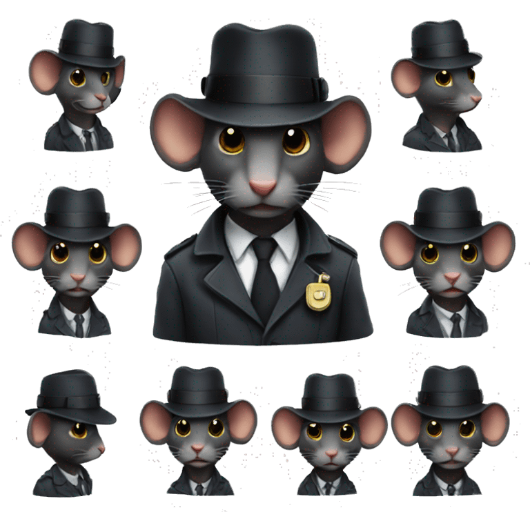 Black rat as detective emoji