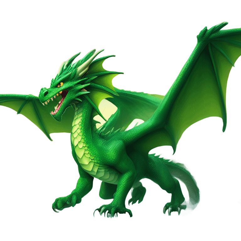 Giant green dragon from dungeons and dragons spewing acid from its mouth  emoji