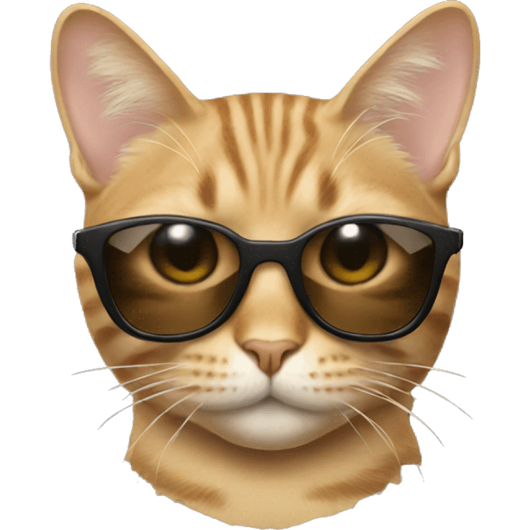 Tabby beige Cat with sunglasses emoji