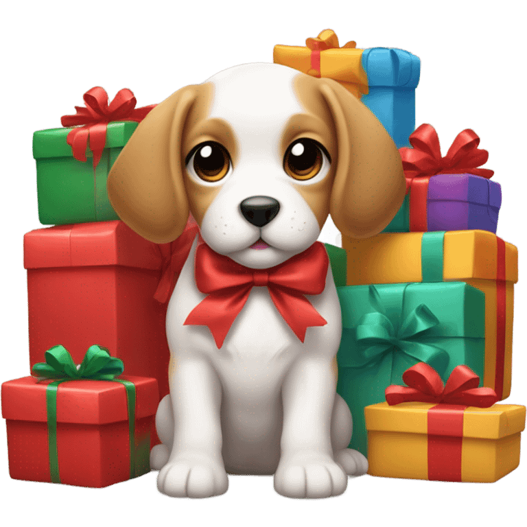 Christmas puppy emoji