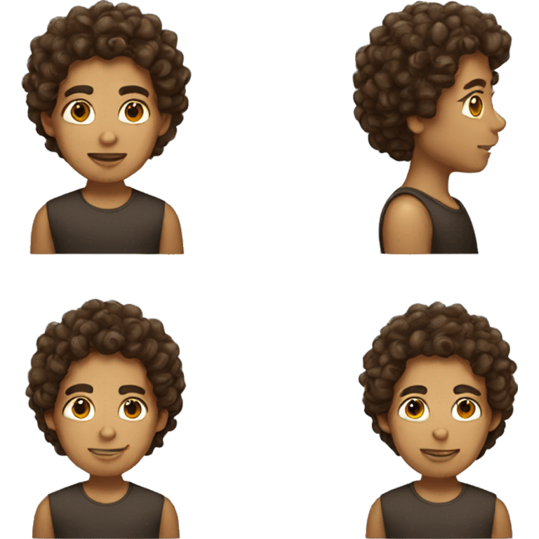 hispanic with brown curly hair emoji