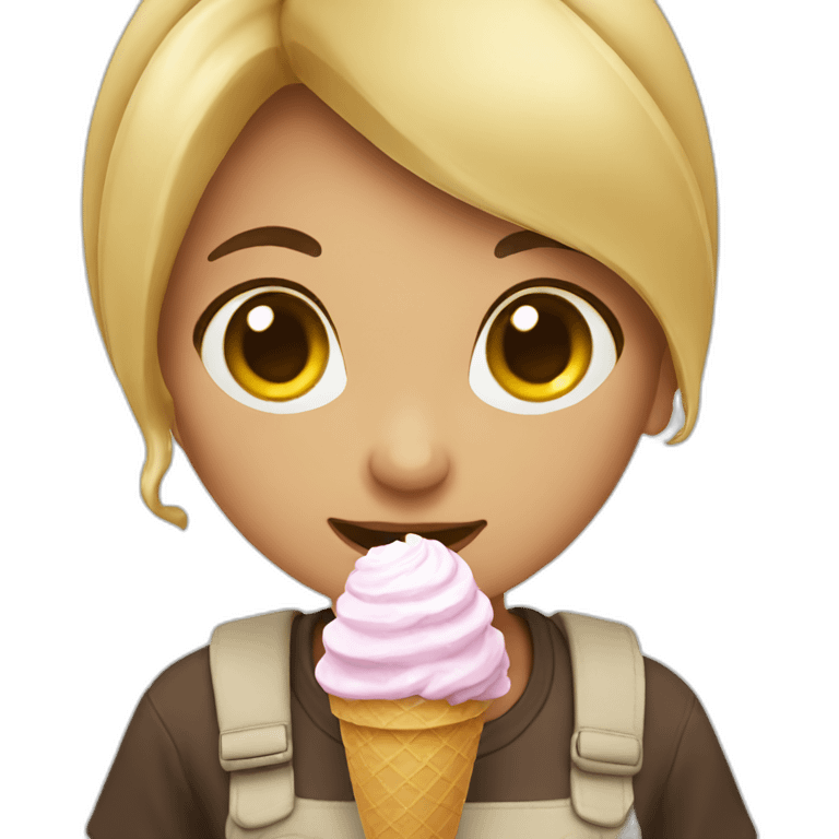 Girl eating ice cream  emoji