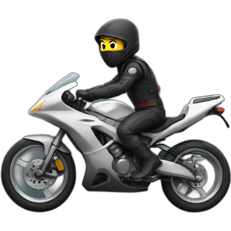 Ninja driving bike emoji