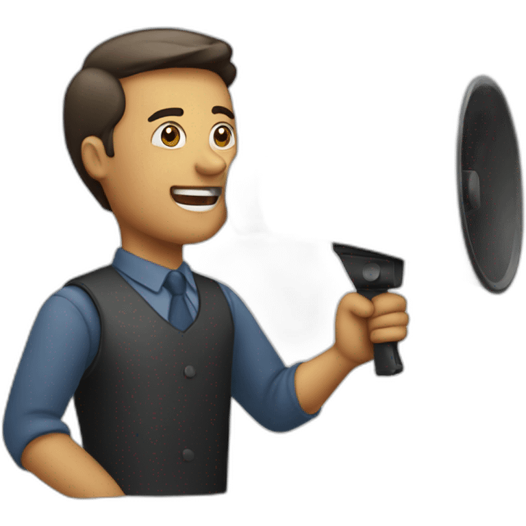 a man with a loudspeaker emoji