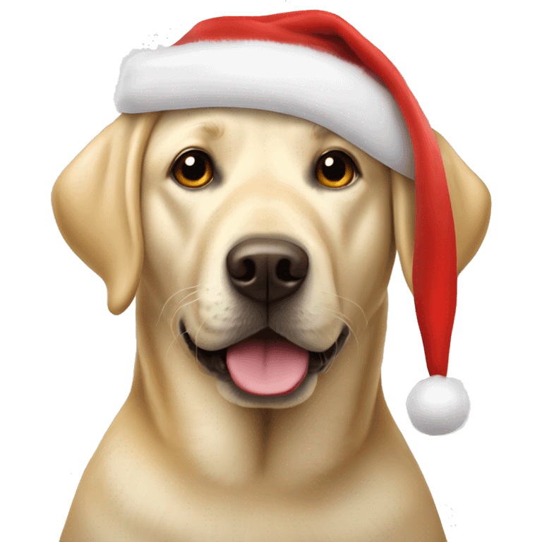 Blonde Labrador with Santa Claus hat emoji