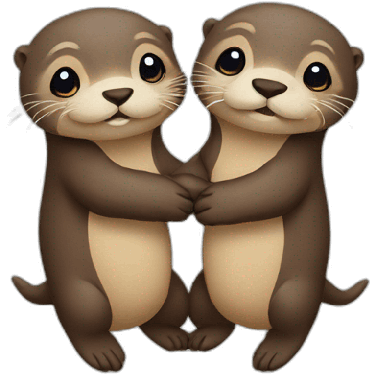 Otters holding hands emoji