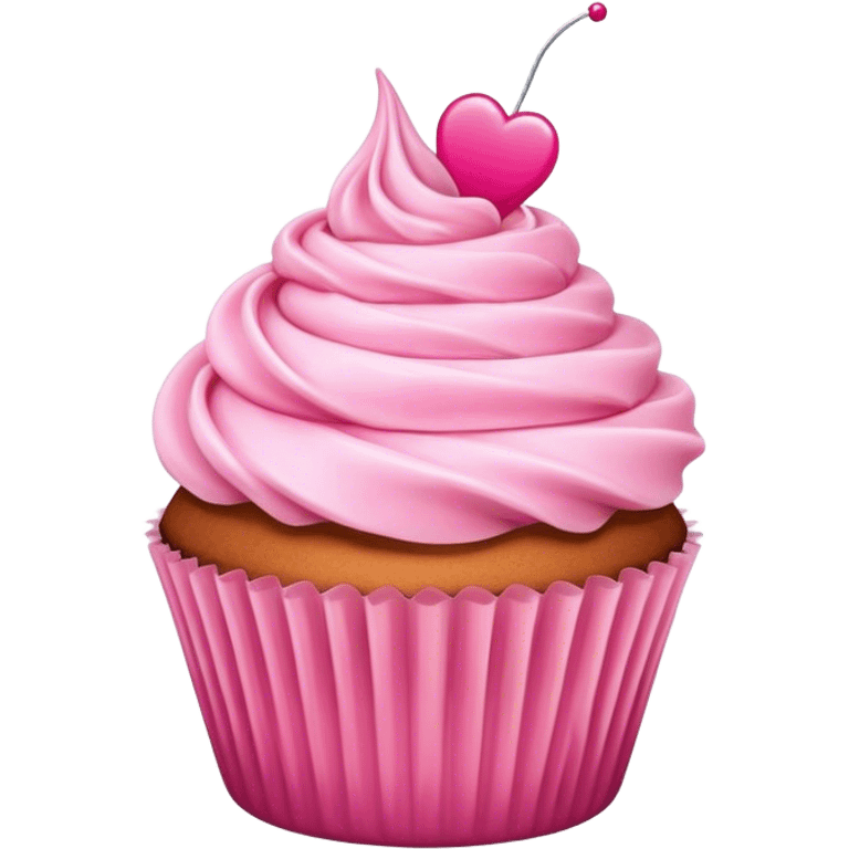 Cupcake with pink icing emoji