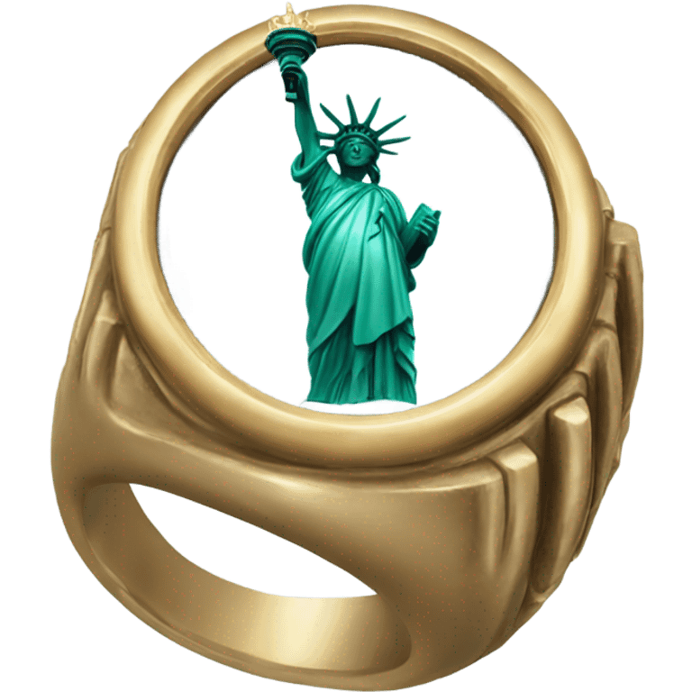 Statue of liberty hand with championship ring emoji