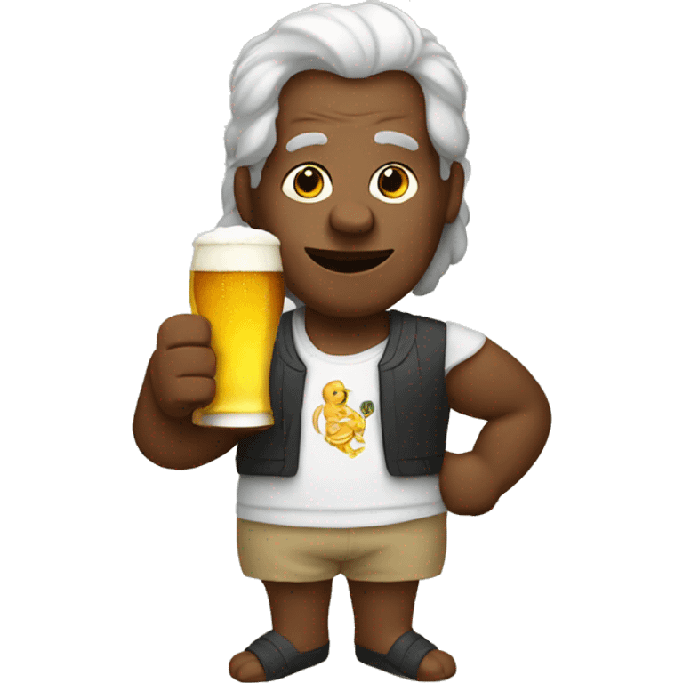 Kamala with a beer emoji