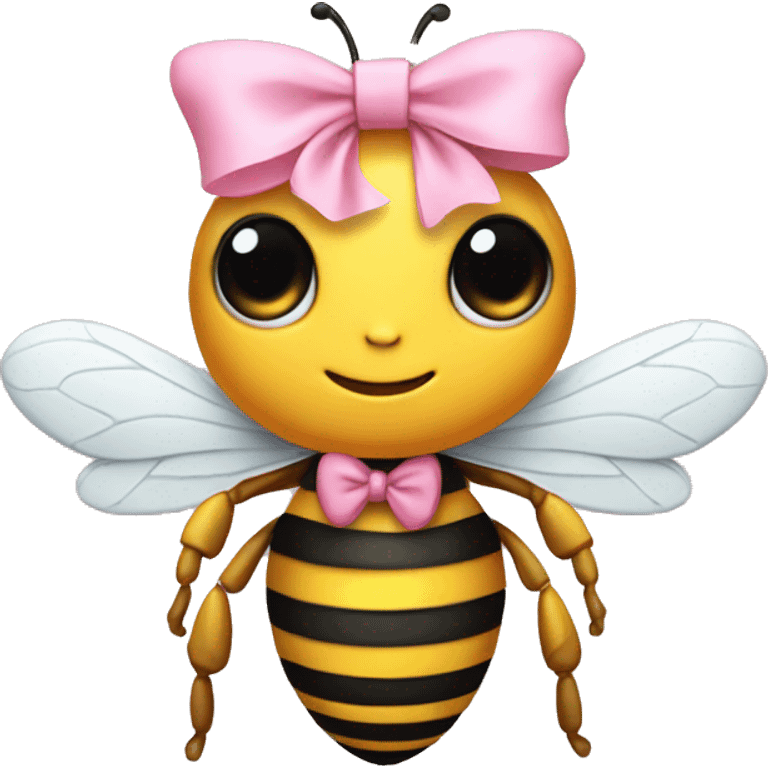 Bee wearing a pink bow on head emoji