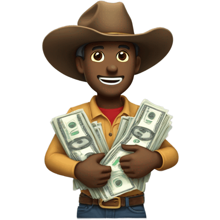 cowboy emoji with money emoji