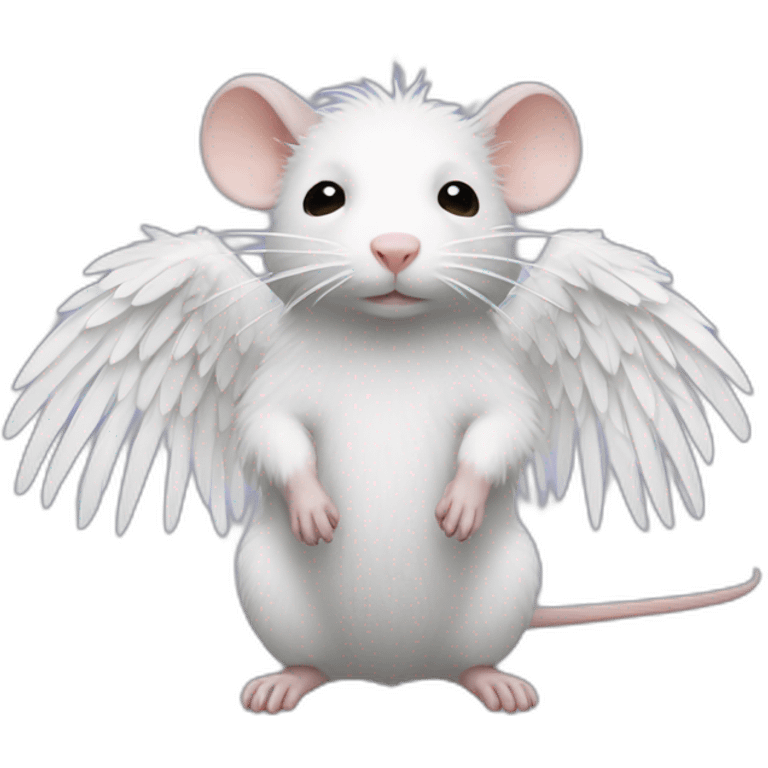 rat with white feather angel wings  emoji