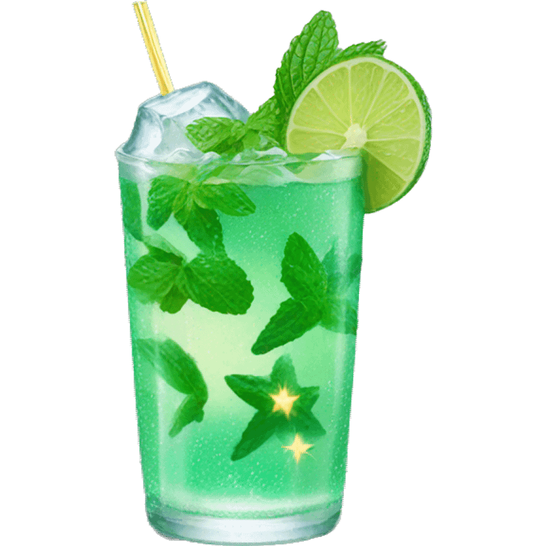 Sparkling stars mojito emoji