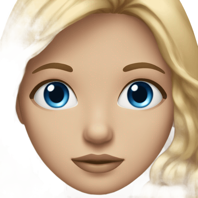 Brown/blonde hair girl with blue eyes n lashes emoji