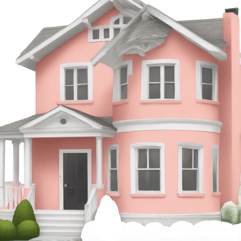 Coraline pink house with white trim  emoji