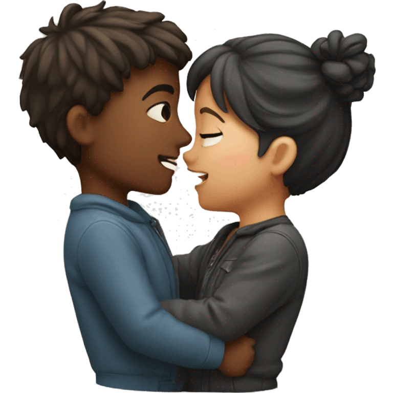 A boy and girl kissing  emoji