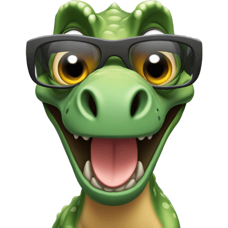 Dinosaurio con gafas emoji