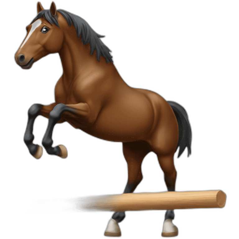 Cheval qui saute un obstacle emoji