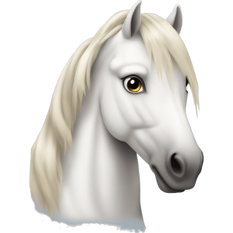 White horse with long hair emoji