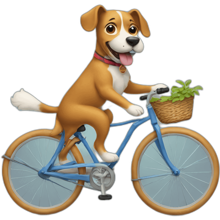 dog riding a bike emoji