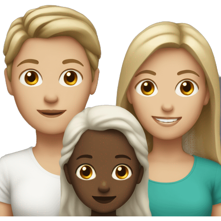 white woman with white
2 kids emoji