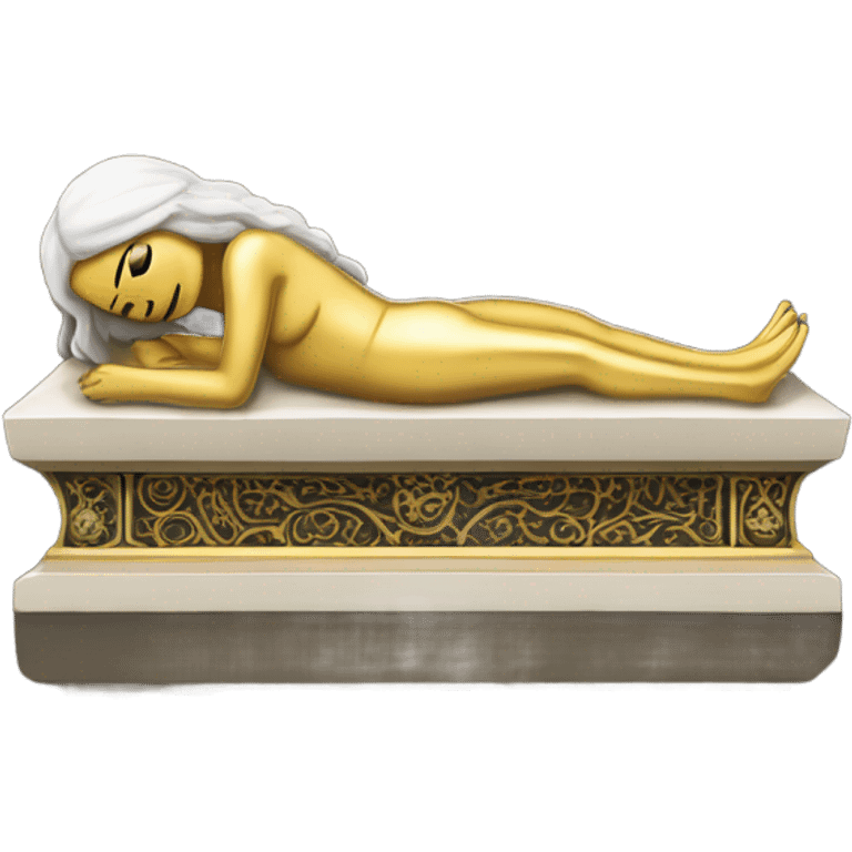 sarcophagus gold white black , full body  emoji