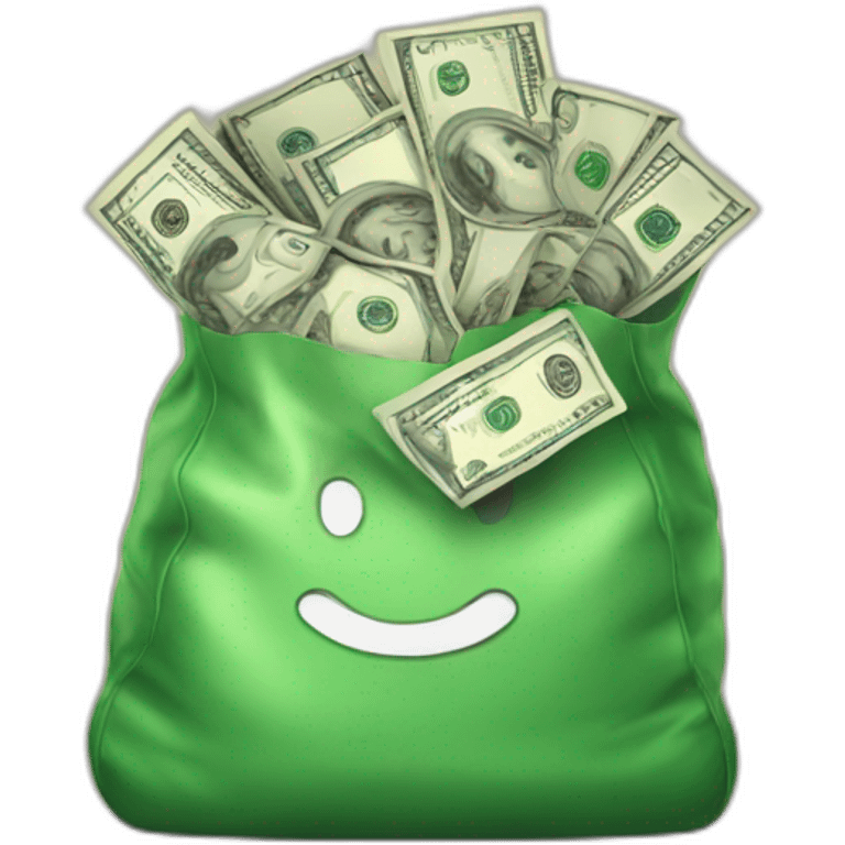   bag with dollar bills emoji