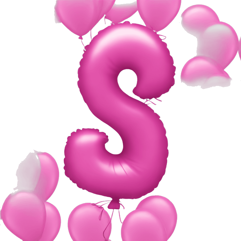 pink balloon shaped as the number 3 emoji