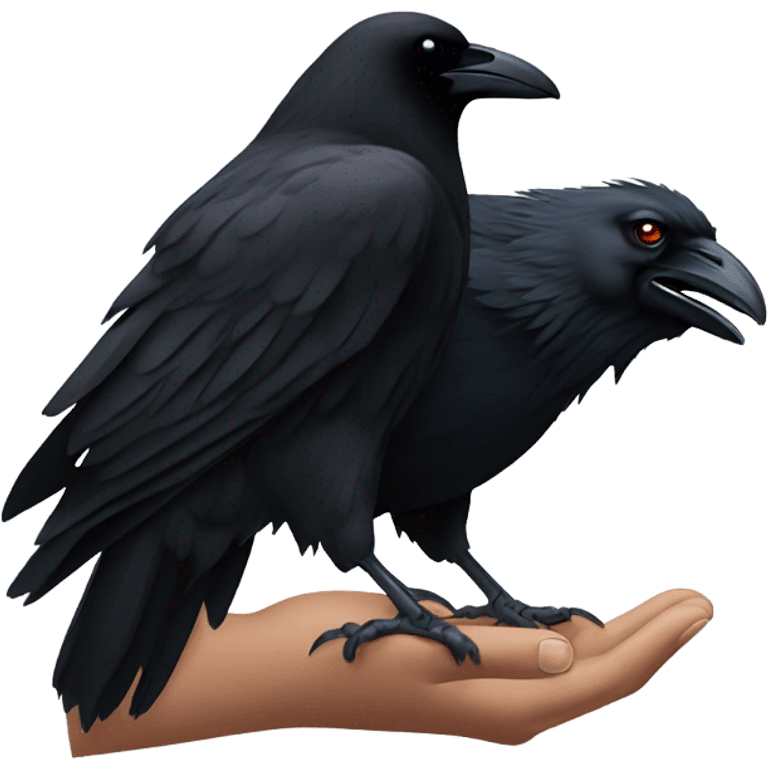 Raven with buffalo in talons emoji