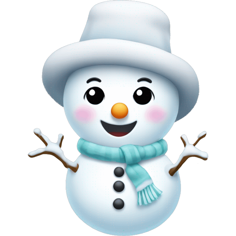 A cute girlie snowman emoji