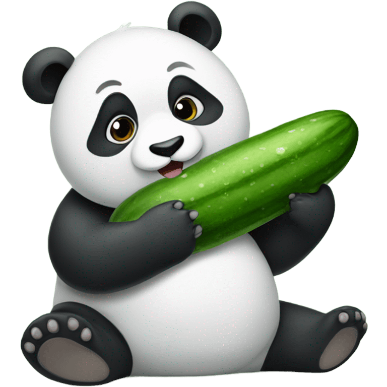 Panda holding a cucumber  emoji