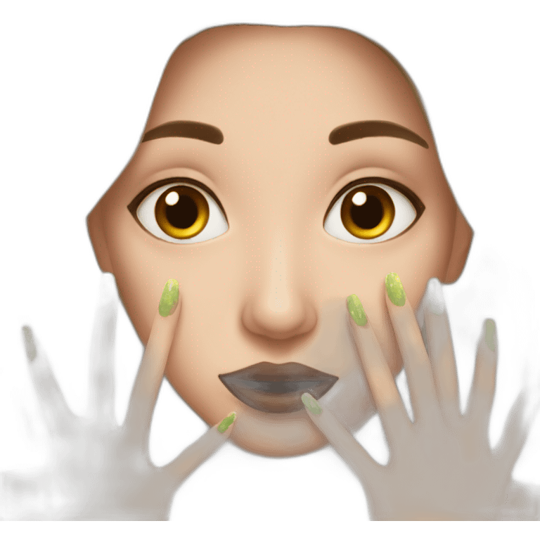 girl with badly painted nails emoji