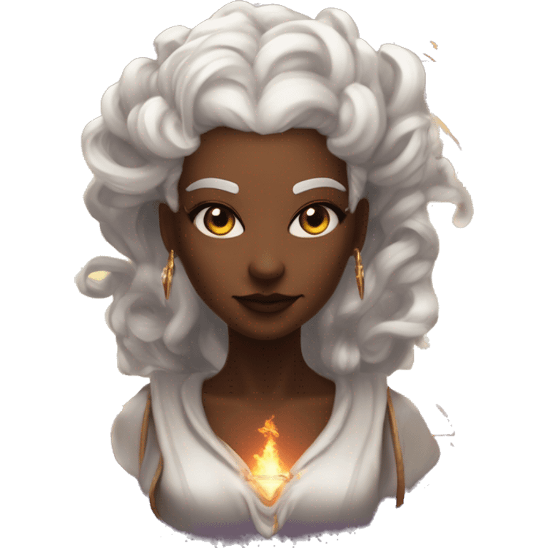 "Technomancy is the use of magic or mystical powers to control and manipulate technology” + "It's kind of like cyberpunk magic or how in some games, characters hack into systems using magic." 🖥️⚡🧙‍♂️ Make a ancient vampire technomancy goddess emoji