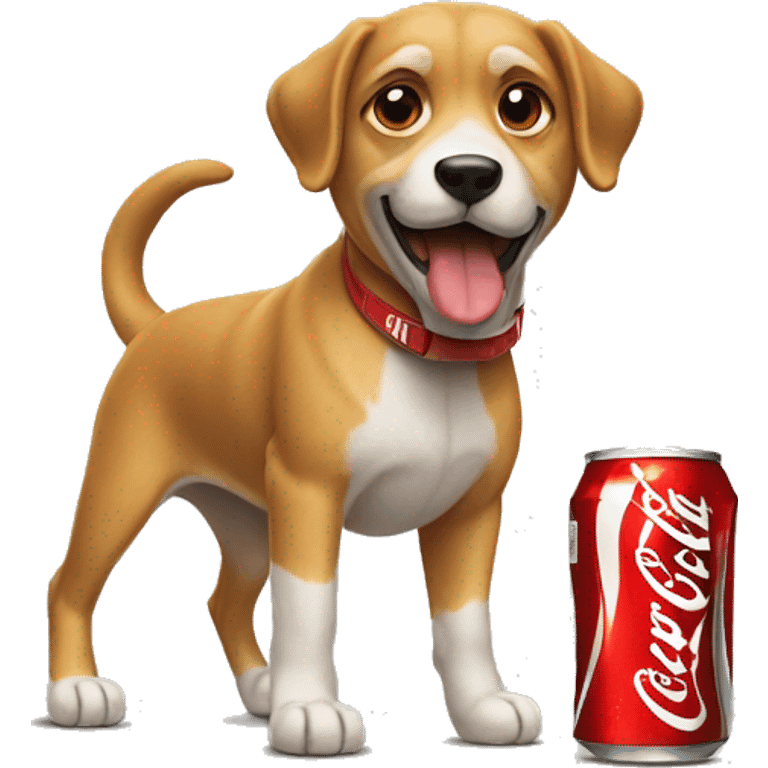 Perro con una coca cola emoji