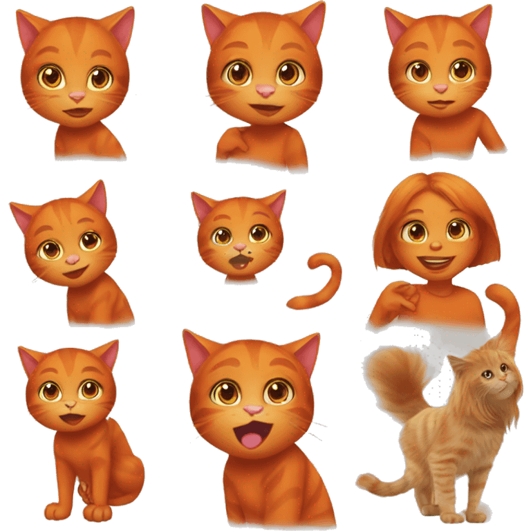 orang cat with girl emoji