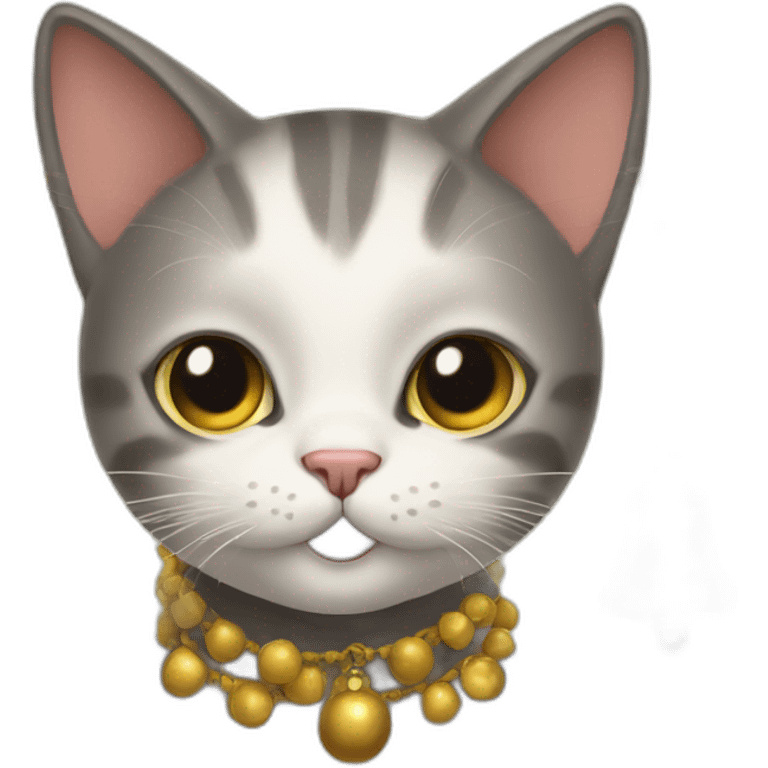 Cat whit bells and a children  emoji