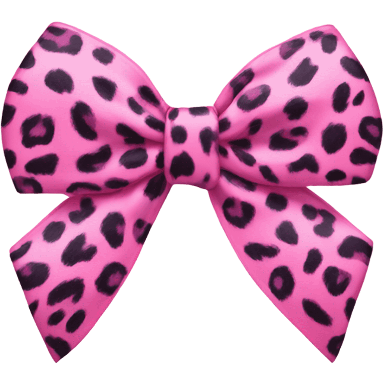 Pink leopard print bow emoji