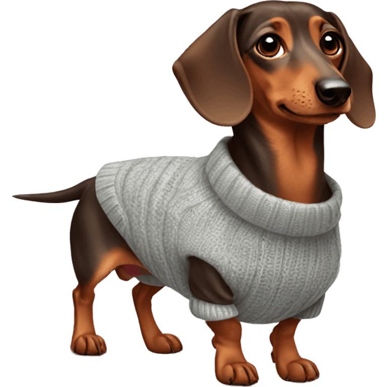 Dachshund wearing sweater emoji