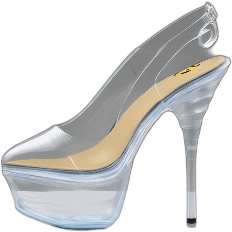 Ripple-XRP-Currency clear-vinyl slingback pumps emoji