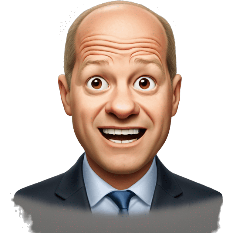 Olaf Scholz photorealistic surprised emoji