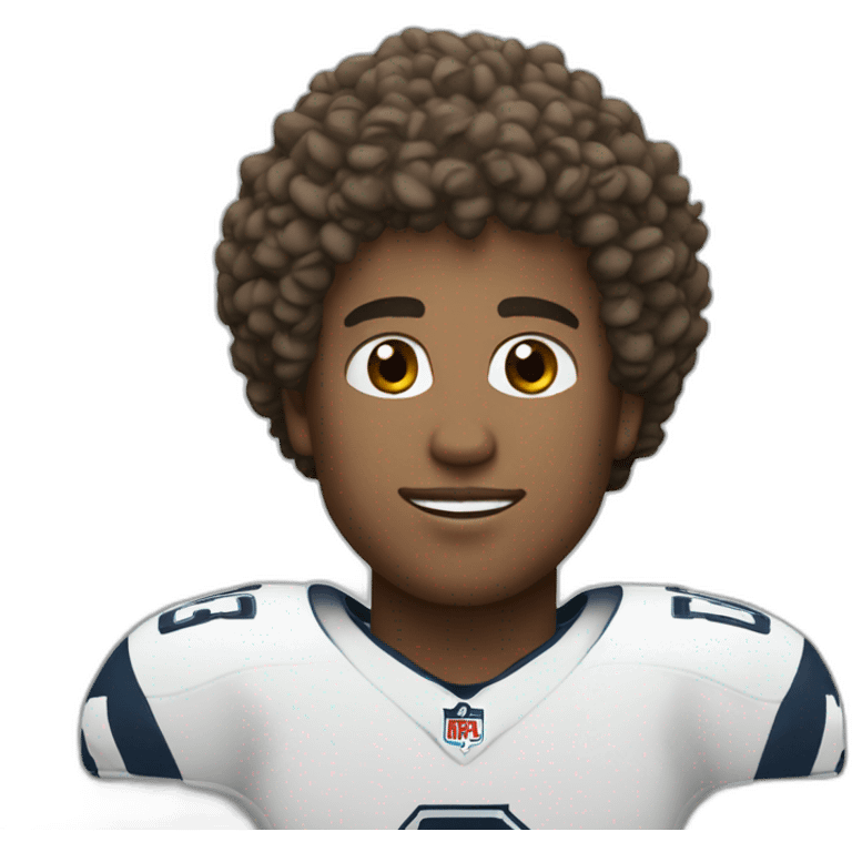 White Quarterback with curly hair and wearing number 25 emoji