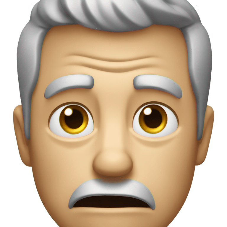 Create an emoji of an Australian dad who looks mad or is shouting. He should have a slightly angry expression with furrowed brows and an open mouth, as if he's shouting. Avoid any smile; instead, show a frustrated or intense expression. emoji