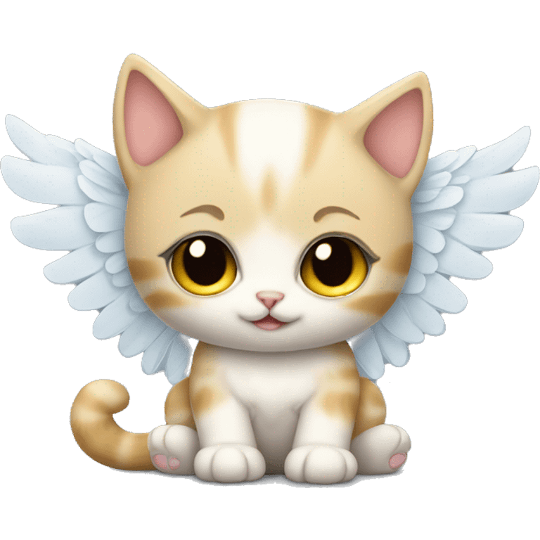 Kitten with angel wings and a halo emoji