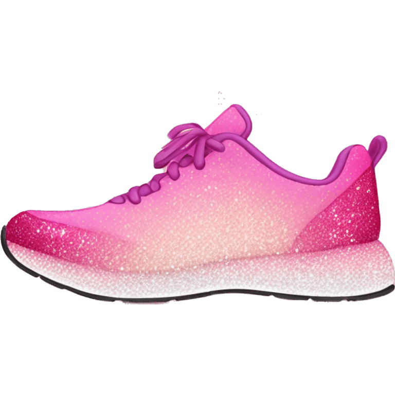 Pink ombre running-shoes with glitter  emoji